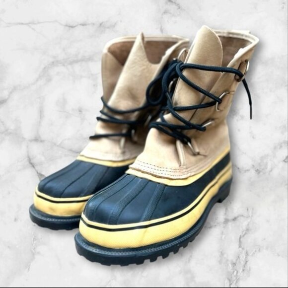 Sorel Caribou Boots For MEN Size 8 / 41 Beige Waterproof Winter Snow Boots